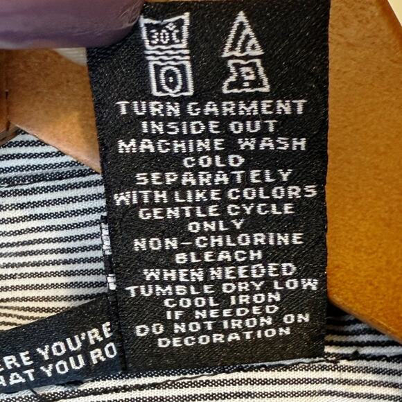 Rocawear Black White Gray Pinstriped Casual Button Down Shirt Top Mens Size 2XL - Picture 5 of 8